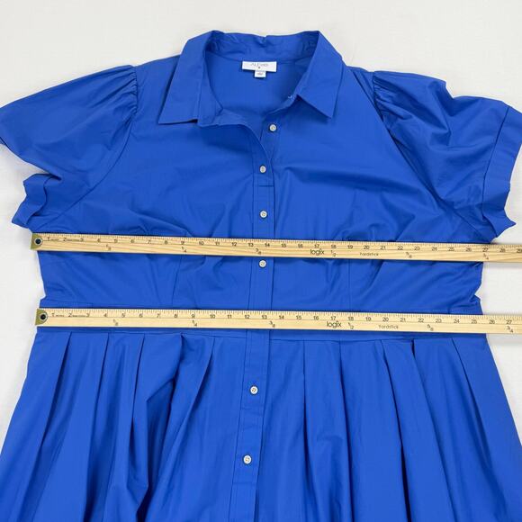 Blue Button-Up Midi Dress - Picture 11 of 15
